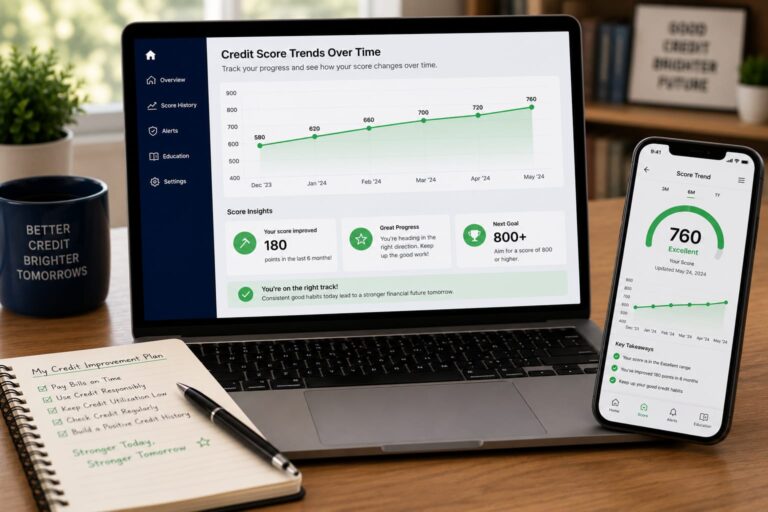 Tracking credit score progress
