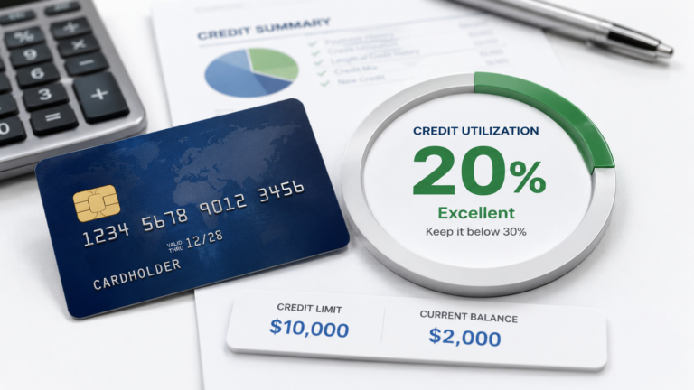Healthy 20 percent credit utilization ratio