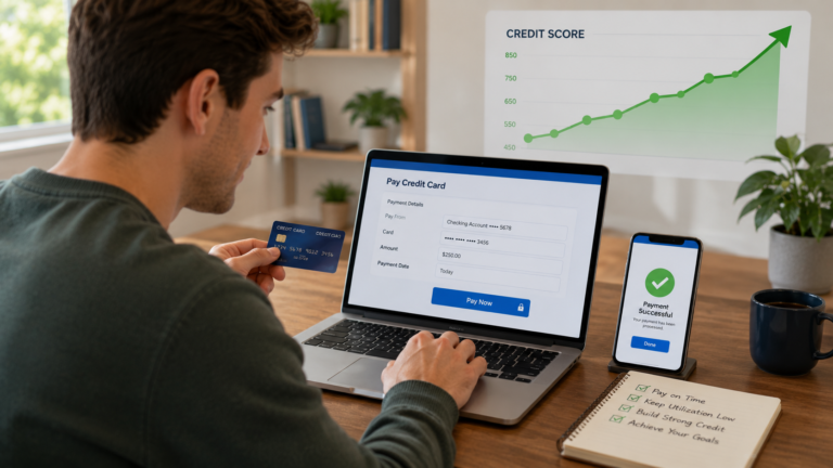 Paying credit card bills on time to build a better credit score