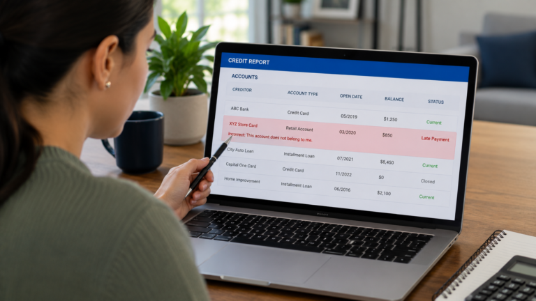Reviewing a credit report to identify errors