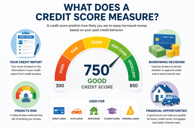 What does a credit score measure