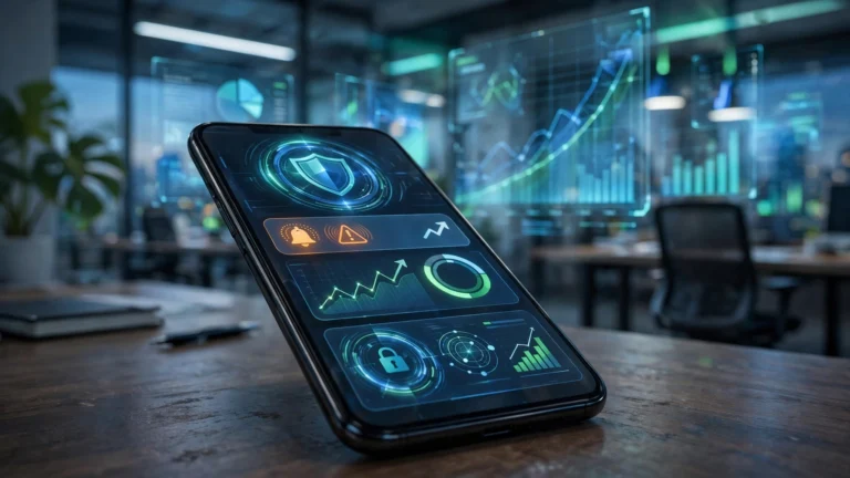 Person receiving real-time credit monitoring alerts.